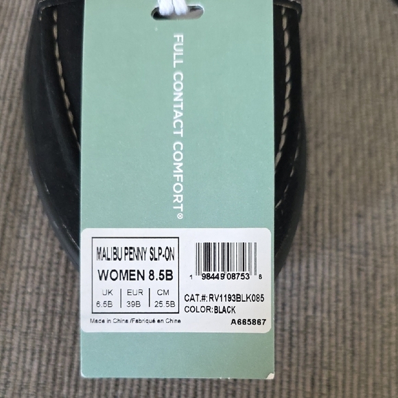 Womens Black Penny Loafers By Waco Shoe Co, Size 8.5, New In Box
